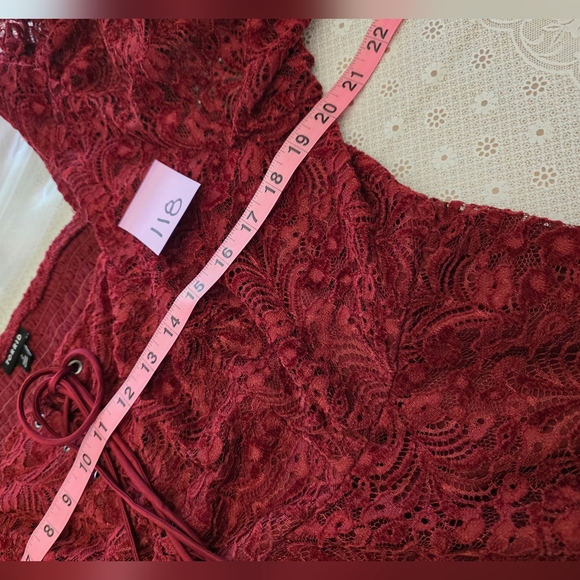 Torrid Deep Red Lace-Up Top - Picture 7 of 8